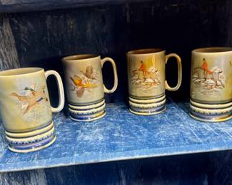 Lot of 4 Made in Ireland Hunting Scene Mugs