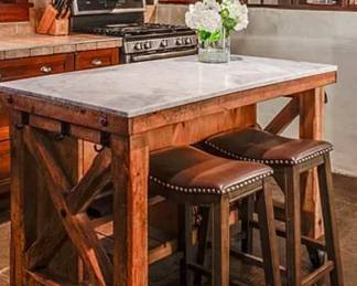 Kitchen island on wheels, by Pottery Barn