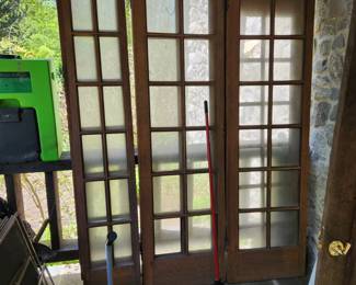 Vintage, solid wood French doors