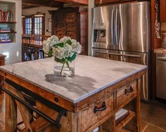 Kitchen island on wheels, by Pottery Barn