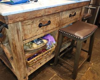 Kitchen island on wheels, by Pottery Barn