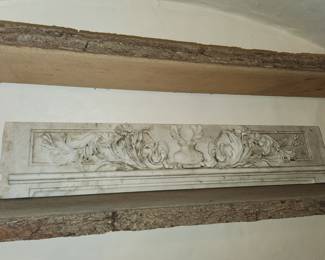 Carved marble slab from Baltimore brownstone