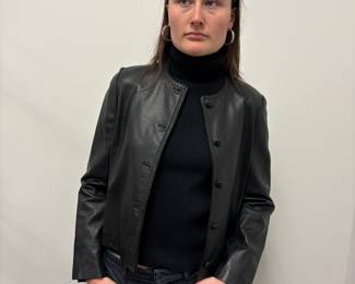 Agnona Black leather Jacket
