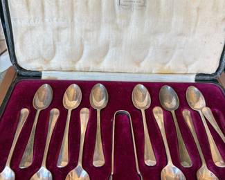 Harrods Antique Sterling Demitasse spoons in presentation case