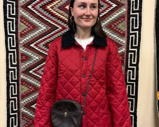 Rare Red Barbour Jacket and Vintage Gucci Bag