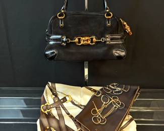 Gucci bag and scarves