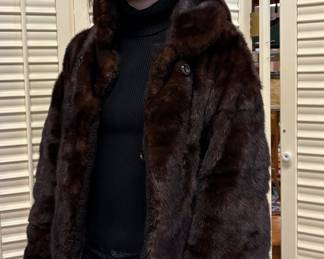 Totally Fun Mahogany Mink Jacket that reverses to Sweater