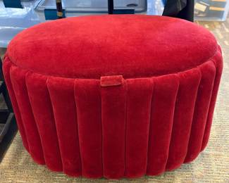 Shoe plus storage red stool or ottoman 1930's