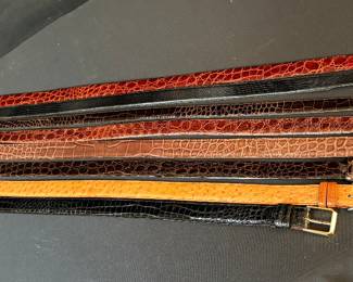 Exotic Skin Mens Belts Most never worn, Crocodile, Aligator, Ostrich and Lizard