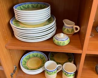 Caleca Blue Moon Dishware Made in Italy Blue Green Set