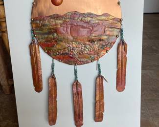 Copper Shield "Pueblo Dreams" by Joy Gibat - Signed and Dated