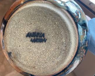 Signed Stoneware Pottery Jar with Lid