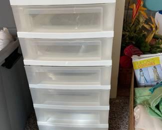 Rolling Cart with Drawers, 6 Plastic Drawer Storage Cart