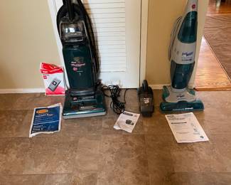 Hoover Floor Mate Spin Scrub Hard Floor Cleaner, Bissell Pet Hair Hand Vacuum and Hoover Wind Tunnel Plus Vacuum