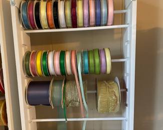 Wooden Ribbon Organizer Ribbon Holder Desktop Display Stand