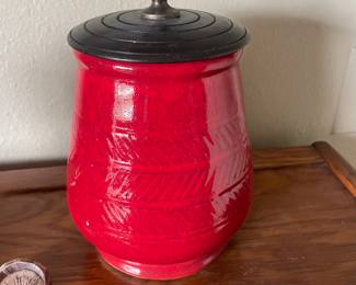 Red Canister with Lid