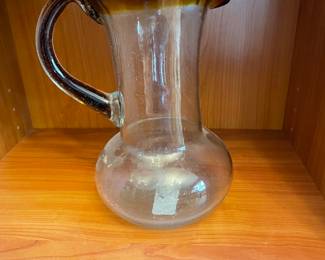 Marey Class Pitcher Artist Blown Glass Mexican