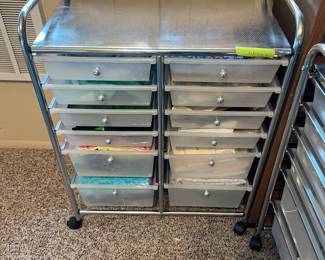 Utility Cart with 12 Drawers Rolling Storage Art Craft Organizer on Wheels -