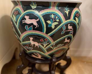 Asian fish bowl planter