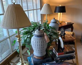 Accent lamps, vases and coffee table books