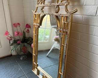 Oriental inspired wall mirror