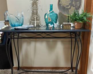 Glass top sofa table