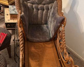 ANTIQUE WICKER PRAM