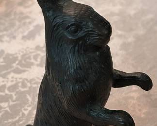 BRONZE 8" TALL BUNNY STATUE