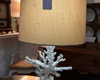 CORAL AND LUCITE LAMP