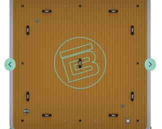 The BOTE Dock 10 classic, floating inflatable dock + swim platform. With BOTE Dock inflatable raft.