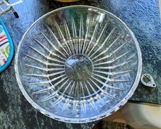 Val St. Lambert Hand Cut Lead Crystal Sunburst Bowl