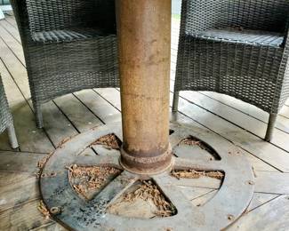 Iron Pedestal Table. 5 ft. diameter.