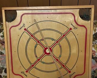 Vintage Carrom Gameboard w/ Sticks and Accessories