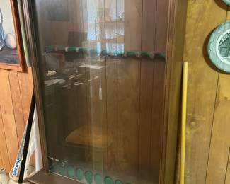 Locking Wood and Glass Gun Cabinet (Holds 10)
