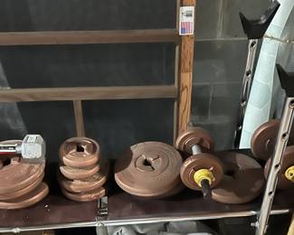 Vintage Weight Set and Weight Bench