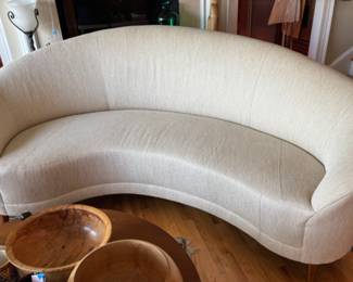 Beautiful Pair of like New Crescent shaped Sofas