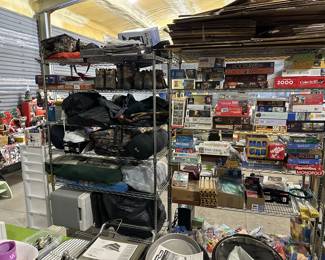Camping items. Puzzles, games and books