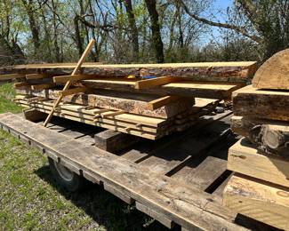 Rough sawn wood planks
