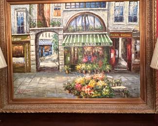 Large oil on canvas by T Burnett