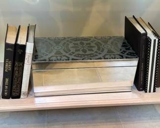 Mirrored box, books