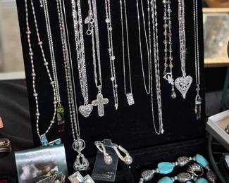 Sterling necklaces, turquoise
