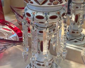 Vintage Bohemian Czech cut luster lamp