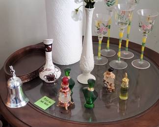 antique perfume containers & candle holders