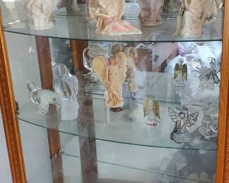 ceramic angel collectibles & curio cabinet