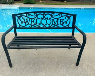 Metal "Welcome" bench