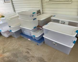 Plastic storage bins