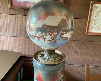 Hand painted oil lamp