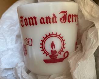 Tom and Jerry milk glass