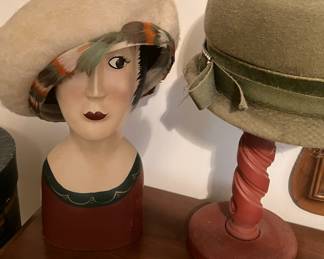 Vintage hats and hat stands