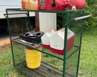 Green metal cart